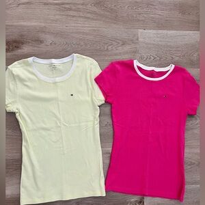 Tommy Hilfiger Bundle 100% Cotton Crewneck Basic T Shirts Medium